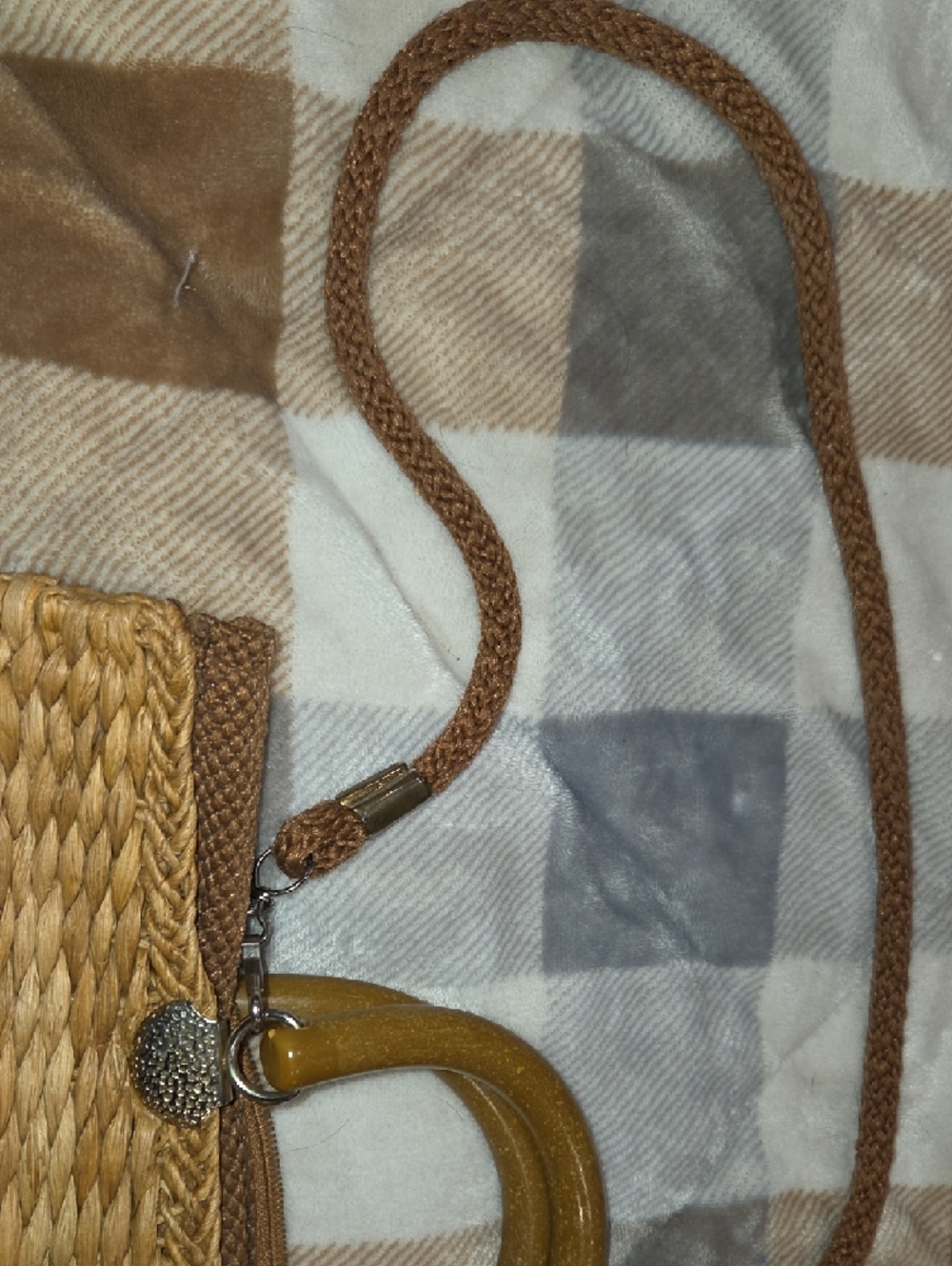 Creazioni Alma Made In Italy Woven Straw Tote Bag with Top Handles - Tan - Picture 6 of 6